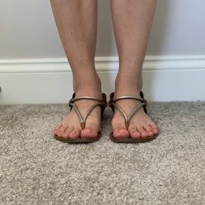Coach Leather Sandals - Brown with silver detail